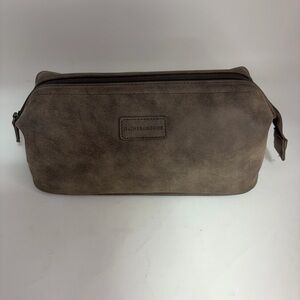 Gainsborough-Faux Suede Unisex Travel Bag 12x5 Grey Brown